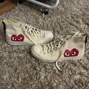 NWOT Converse comme des garçon white high tops